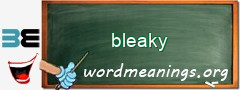 WordMeaning blackboard for bleaky